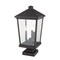 Z-Lite Beacon 3 Light Outdoor Pier Mounted Fixture, Oil Rubbed Bronze & Clear Beveled 568PHXLS-SQPM-ORB - alternate 3